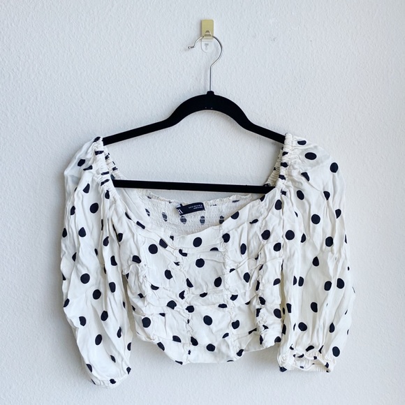 Zara Tops - Zara Polka Dot Cropped Top